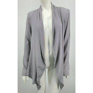 NWOT Blu Moon Rayon Open Front Kimono Top Womens XS Blue Grey Cardi Planet Blue